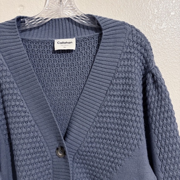 Anthropologie Callahan Eloise Knit Cropped Cardigan Sweater in Grey Blue - Picture 7 of 10
